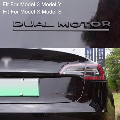 Image of 3D Dual Motor Badge Emblem Sticker Compatible for Tesla Model 3 Y X S Accessories (Matt Black)
