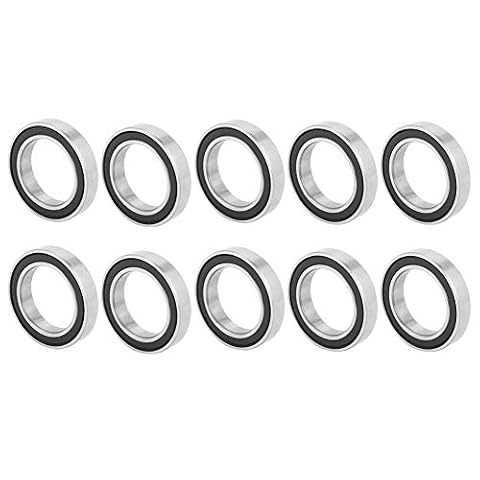 10 sztuk 6803-2RS uszczelnione łożyska kulkowe z głębokim rowkiem gumowe łożyska kulkowe ze stali szybkotnącej 17mm * 26mm * 5mm pojedyncze, Domyślnie
