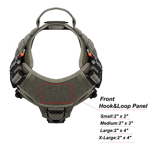 Icefang Tactical Dog Harness,Medium Size, 2X Metal Buckle,Working Dog Molle Vest With Handle,No Pulling Front Leash Clip,Hook And Loop Panel #TOP4