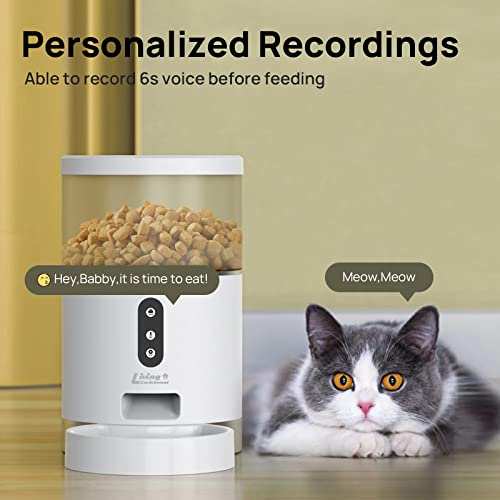Living Enrichment Automatic Cat Feeder, Wifi Smart Pet Feeder 4L, Auto Dog Food Dispenser With Portion Control, Distribution Alarms And Voice Recorder, App Control, For Cats, Dogs & Small Pets #TOP1