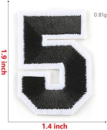 Number 0-9 Patch Iron On/Sew On Patches Black Embroidered Applique Patch DIY Custom Badge Repair Patches for Hats Clothes Shoes Shirts Jackets (1Set)