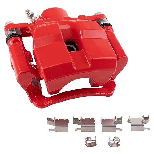 Image of TRQ Performance Rear Driver and Passenger Side Brake Caliper Set Caliper Brackets Hardware Compatible with 10-12 Lexus RX350 13-15 RX350 excluding Japan Built Models 14-19 Toyota Highlander