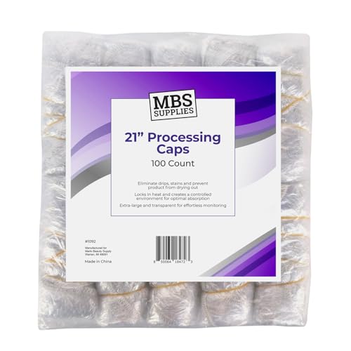 Disposable Processing Caps 21 Inch - 100 Count Bulk Pack - Clear Plastic Hair Treatment Caps for Coloring, Conditioning, Hot Oil - Salon & Home Use