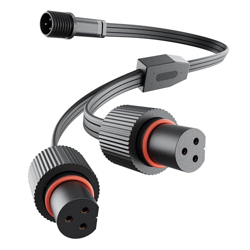 SAYSOLAK Y-Splitter for Govee Permanent Outdoor Lights 2 Deck Lights Dots Lights Y-Shaped Extension Cable (1 Male to 2 Female) Compatible with Govee H705D H705E H705F H7067 H7068 H7069 (Black)