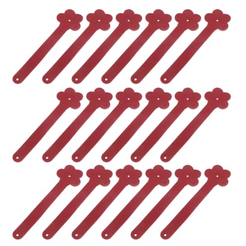 CHILDWEET 100 Pièces Poignée en Pu Forme Fleur de Prunier pour Boîte à Dragées Rouge, Solide et Facile à Installer, pour Assemblage de Boîte Cadeau DIY Lors de Mariage