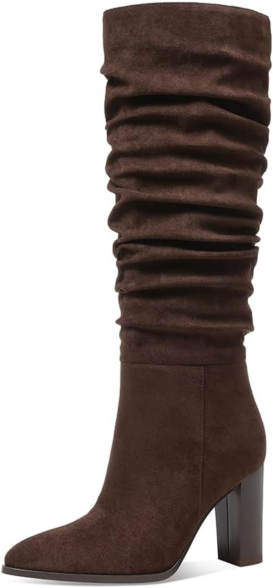 Erocalli Women's Knee High Boots - Slouchy Suede Style