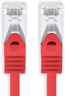 CAT7 Cat.7 Gigabit Ethernet cable, LAN cable, network cable, raw cable with (RJ45) Cat6a connector (double shielded) 500 MHz Blue - 10 pieces 0.25m