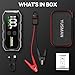 Car Jump Starter, 6000A 12V Jump Battery Pack (8.0 Gas/6.0L Diesel), Portable Jump Starter with Display, Car Jump Starter with Extended Smart Cables, Quick Charge 3.0, LED Light