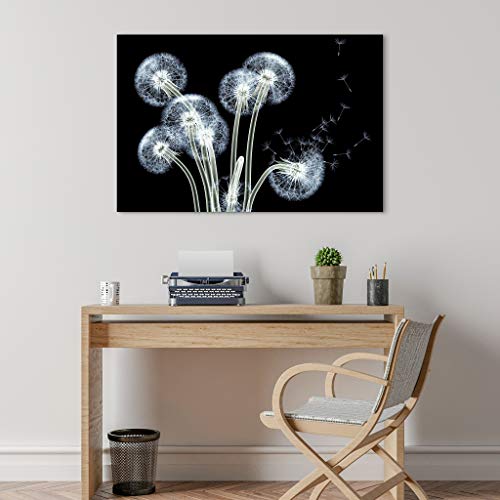 Empire Art Direct Frameless Free Floating Tempered Glass Panel Graphic Wall Art Ready To Hang, 32" X 48", Dancing Dandelions #TOP2