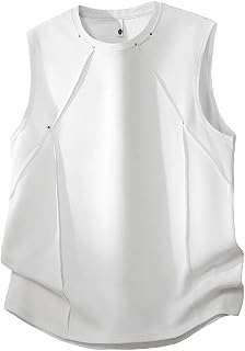 [Liaziong] タンクトップ メンズ ノースリーブ tシャツ 夏服 無地 カジュアル 大きいサイズ トップス 涼感 おしゃれ-white-M