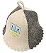 PetriStor Wool Sauna Hat for Men and Women Protect Hair - Sauna Cap for Men - Banya Hat for Men - Ukrainian Coat of Arms Tryzub - Home Sauna Accessories Luxury Grey