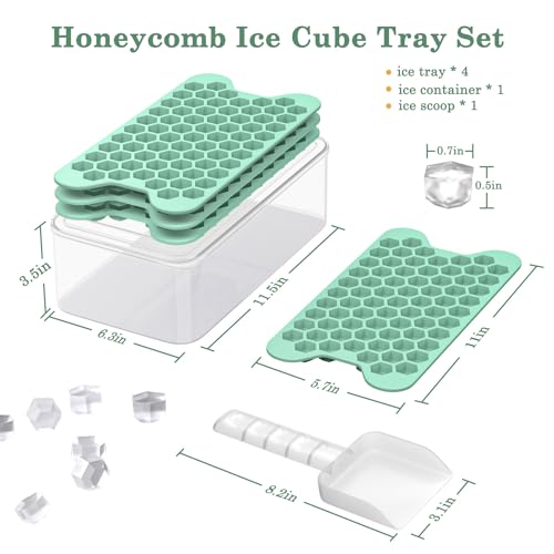 Fddai Small Ice Cube Tray For Freezer: Fddai Easy Release Ice Cube Maker - Stackable Cubed Ice Trays And Bin thumb #4