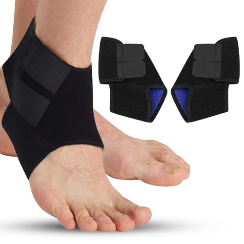 ATEK Ankle Support Brace, Adjustable Non-Slip Ankle Braces, for Sprained Ankle Achilles Tendonitis Plantar Fasciitis Sports Injury Recovery, One Size for Men Women