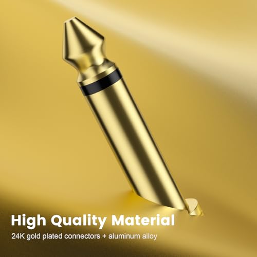 Image of VANAUX 4-Pack RCA to 1 /4 Inch Audio Adapter, 6.35mm TS Mono Plug Male to RCA Female Connectors, Gold-Plated