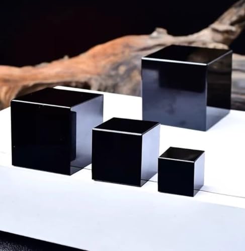 Cristal de quartz carré et obsidienne brute de 7 cm pour collection