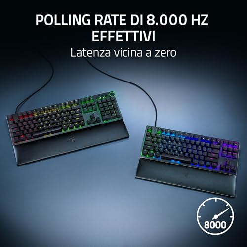 Huntsman V2 (Interruttore Viola) - Tastiera da Gioco Ottica con Bassa Latenza (Interruttori Ottici a Scatto, Copri Tasti Doubleshot PBT, Poggiapolsi Ergonomico) Layout USA | Nero - Tastiera gaming - Immagine 2