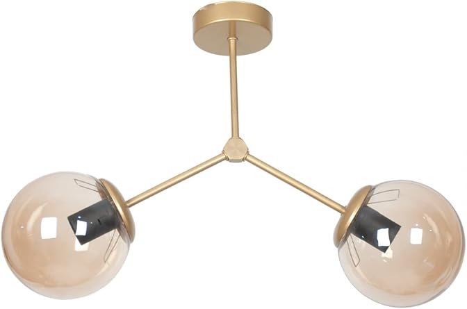 Fer Avize Focus Modern Tasar m Salon - Mutfak - Cafe - Hol - Yatak Odas  Eskitme Renk Bal Caml  2 li Avize