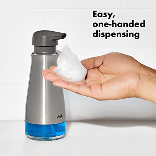 OXO Soap Dispenser, Stainless Steel, One Size, Clear - Image 4