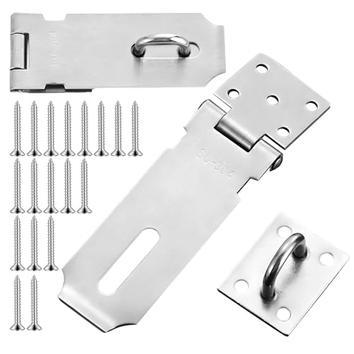2PCS Loquet À Cadenas En Acier Inoxydable 304, Verrou De Porte Extérieure, Serrure Porte, Inclut Vis De Fixation, Adapté Universellement Aux Portes,...