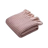 Tomor Extra Soft Waffle Blanket Cozy Lightweight Blanket Organic Cotton Baby Throw Blanket - All...