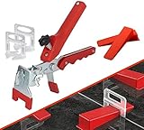 HEQUN Kit Sistema di Livellamento per Piastrelle,400Pz Clip Distanziatori da 2mm, 100Pz Cunei Riutilizzabili, 1 pinza in Plastica per Piastrelle,per Piastrelle, Pavimenti (2 mm)