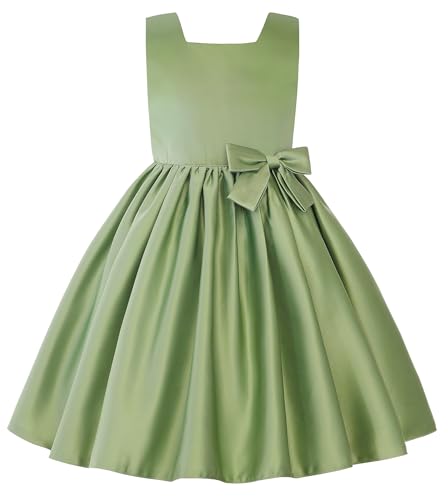 Vestido de princesa para niñas con falda completa de satén para bodas y fiesta