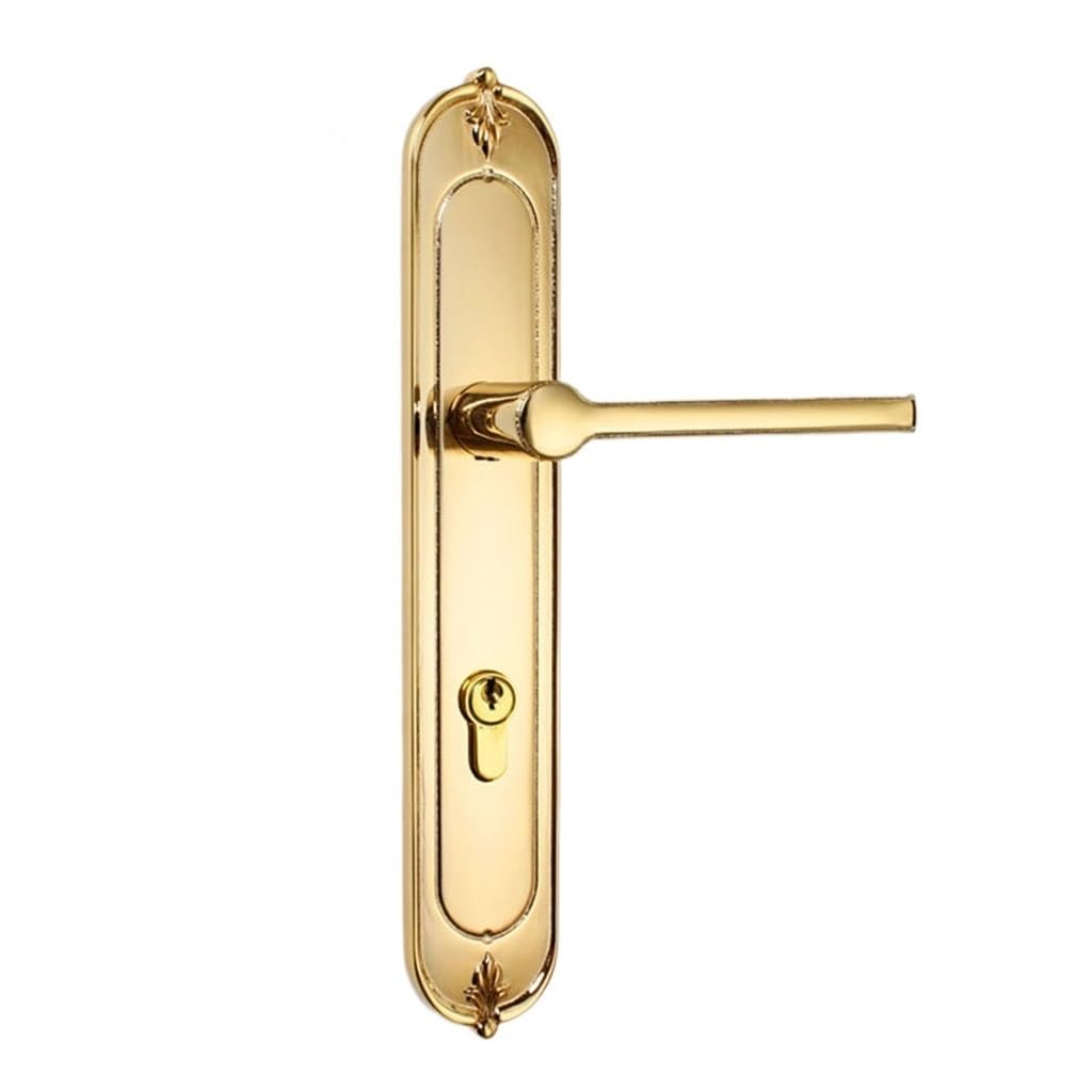 MOBYGKFY Copper Door Lock Interior Wooden Mute Classical Room Handle