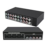 Component AV Video Switch Box 4 in 1 out, BolAAzuL 4 Port 5 RCA YPbPr Cable RGB Component AV Switcher Selector Converter 4-Way Plug & Play for Retro Gaming PS2 Wii Xbox DVD Player TV