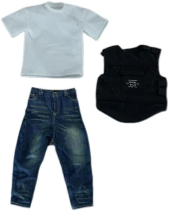1/6 Male Soldier Street Trendy Clothes T-Shirt Jeans Model for 12''