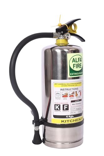 Image of 4L Wet Chemical Kitchen Fire Extinguisher - Silver Metallic | K-Class | Refillable | Suitable for Commercial Kitchens