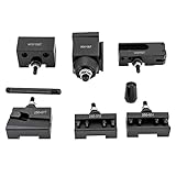 Wedge Type Quick Change Tool Post Set, 6PCS for Mini Lathe & Metal Lathe Swing, Durable Steel Material