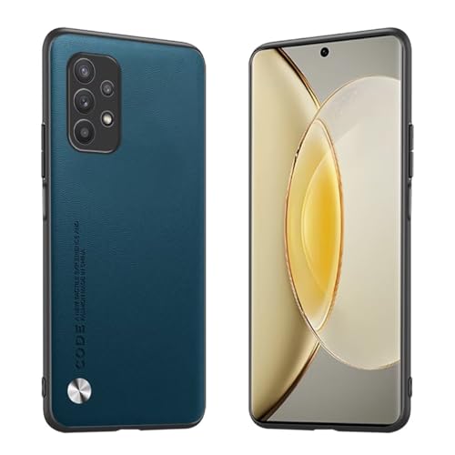 Custodia Adatta per Samsung Galaxy A32 5G 6.5 Cover metallica serie CODE - Zaffiro pelle