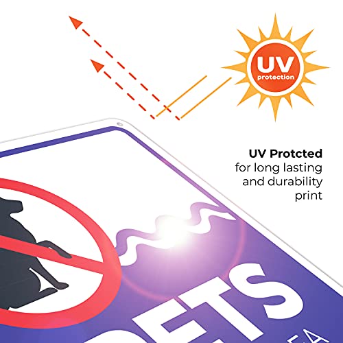 Cartel de aluminio 10x14 para área de piscinas sin mascotas miniatura 7