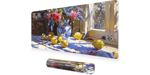 Tapis de souris XXL fleurs de citron une idée cadeau originale de bureau