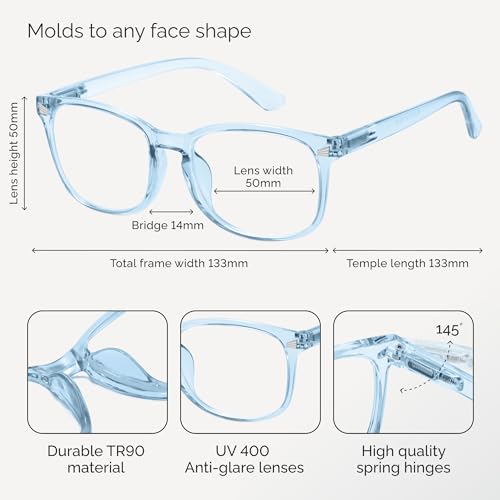 Image of CCVOO Reading Glasses for Women /Men, Eyeglasses, Blue Light Readers for Women /Men, Computer Eye Glasses, Cheaters