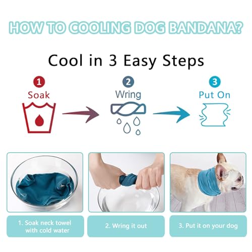 Chumix Hunde Halstücher Kühlend, Kühlhalsband für Hunde, Halstuch Hund, Sommer Kühlung Hundehalstuch, Hundehalsband Kühlend, Kühlende Bandana Hund, für Kühlhunde im Sommer, Größe M(45x13cm)