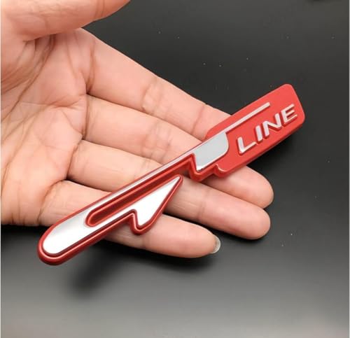 Image of Emblems for Car & Bike Metal Lo.go and Grill Me.tal Lo.go, Auto Accessories for Car Emblem 3D Badge Auto Racing Sport Sticker Grand Tourer Decal. (Chrome RED GT LINE Sticker)