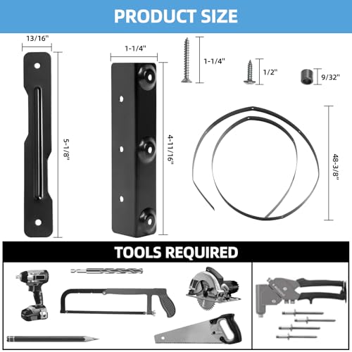 Louver Hardware Kit,Stainless Steel Deck Sunblind System for Louver Shutters and Outdoor Blinds,Louvers Hardware Set,Up to 11 Boards (48\'\')