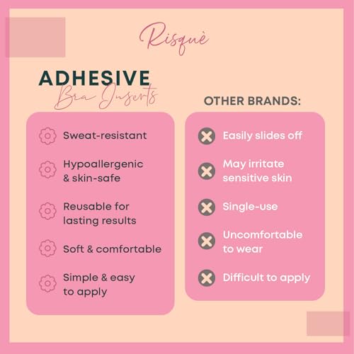 Double Sided Sticky Bra Inserts Reusable | Push Up Lift Self-Adhesive Pads for Strapless, Bikini, Swimsuit, and Sports Bras | Comfortable, Invisible Support for a Natural Look | Long-Lasting - Thumbnail 5