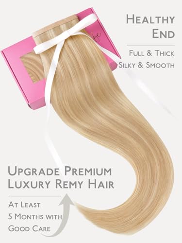 Image of WENNALIFE 3.15 inch Wide Tape in Hair Extensions Human Hair, Tape in Weft