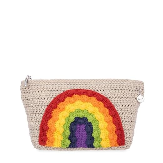 The Sak Bolsa média essencial em crochet, bolsa de viagem com fecho de zíper, várias contas pretas, multicor, Medium