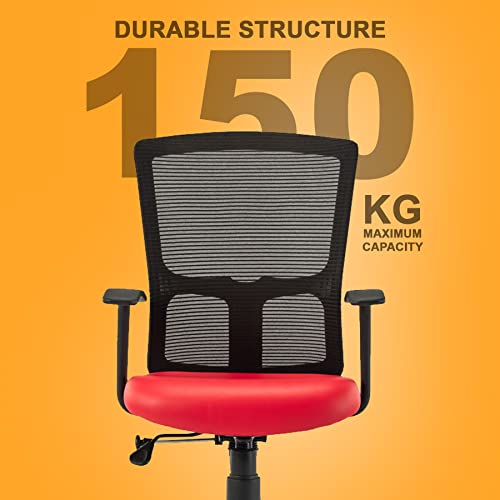 Image of Amazon Brand - Umi Desk Chair with Adjustable Height, Swivel Breathable Mesh Computer Study Chair - Red