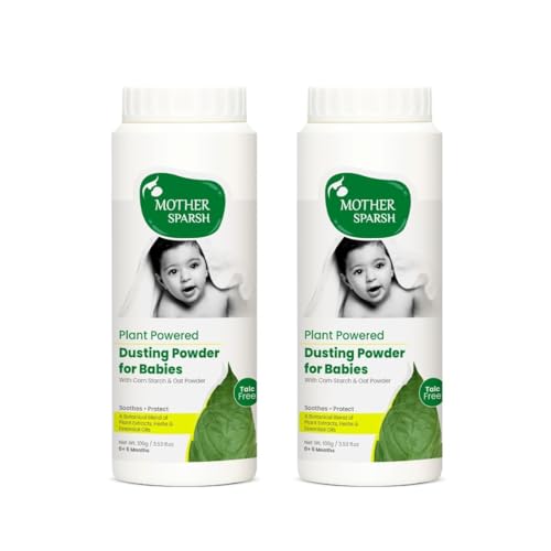 Mother Sparsh Plant Powered Talc Free Dusting Powder For Babies – 100g X 2 | With Corn Starch & Oat Powder Mother Sparsh Plant Powered Talc Free Dusting Powder For Babies – 100g X 2 | With Corn Starch & Oat Powder