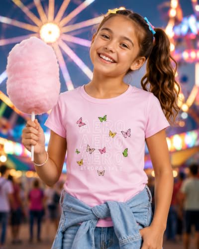 Image of Girls T Shirts - Soft Cotton Blend Short Sleeve Cute Graphic Tees - Classic Crewneck Logo Tee Girls Shirts (Sizes: 7-16)