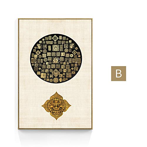 Calligraphie Chinoise Harmony 40x80cm, Triptyque sans Cadre Impression HD sur Toile