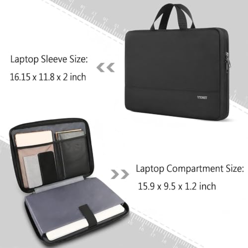 Image of Ytonet Laptop Sleeve Case 16 Inch, Slim Laptop Cover with Handle | Laptop bag Compatible with MacBook Pro HP Dell Lenovo Asus Notebooks, TSA Protective Computer Carrying Case, Black