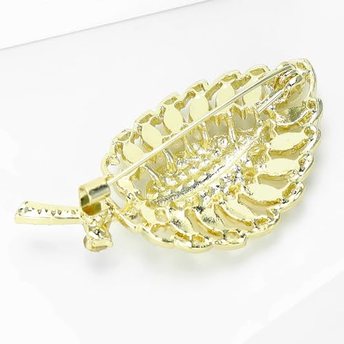Image of Rhinestone Brooch Pin for Women Elegant Crystal Flower Bouquet Brooches Lapel Pin Wedding Party Dress Accessories for Wife Mom Birthday Gifts