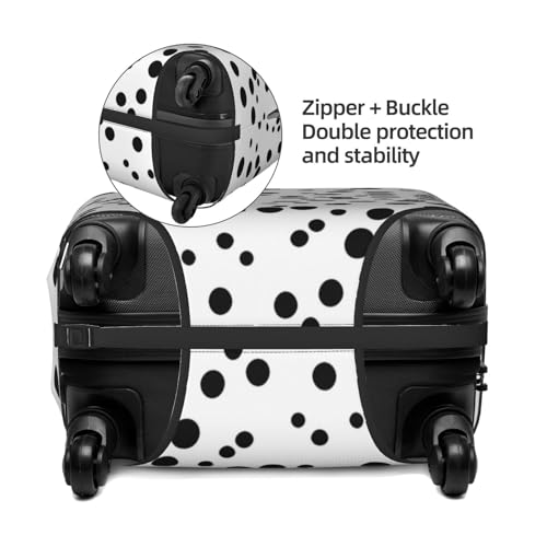 Travel Luggage Cover for Suitcase Tsa Approved, Washable Elastic Suitcase Protector, Black And White Polka Dot Suitcase Cover Anti-scratch Baggage Cover Fits 22-24 Inch Luggage Sleeve Medium4