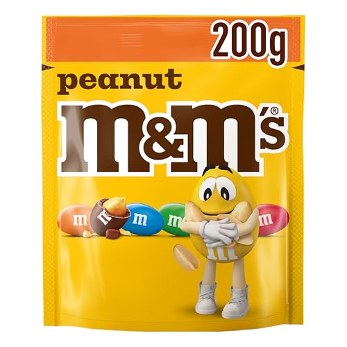 M&M'S PEANUT - Bonbons Chocolat au Lait & Cacahuètes - 200g Sachet de Chocolats