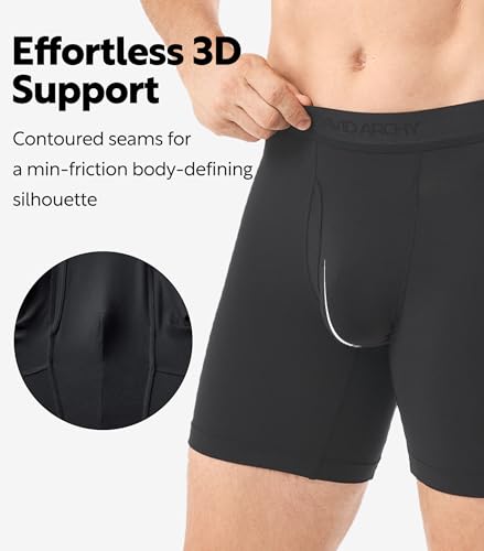 Image of DAVID ARCHY Mens Underwear Breathable Silky Soft Modal Boxer Briefs for Men Pack 4, Wide Waistband No Ride Up